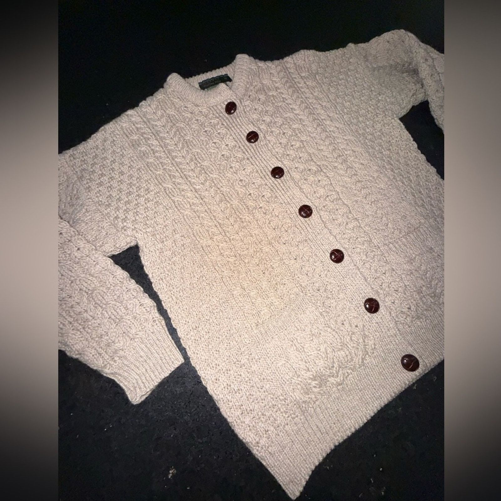 Other BLARNEY 100% MERINO IRISH WOOL IVORY BEIGE CABLE KNIT SZ MED Size M / US 6-8 / IT 42-44 - 3 Thumbnail
