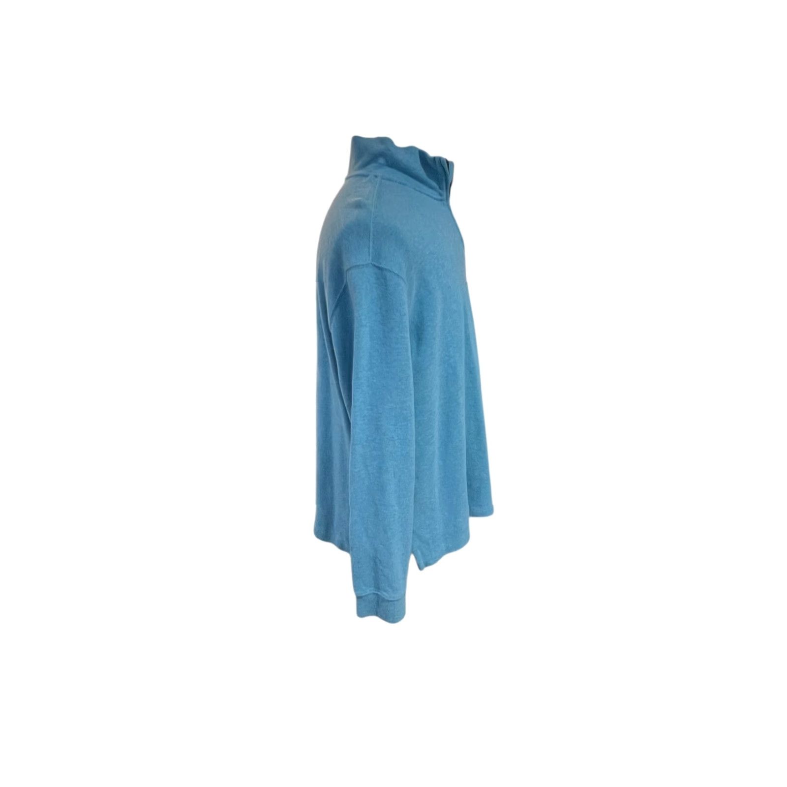 Polo Ralph Lauren VINTAGE Polo Ralph Lauren Mens XL Sweater Teal Blue 1/4 Zip Mock Neck Logo 100% Cotton Size US XL / EU 56 / 4 - 4 Thumbnail