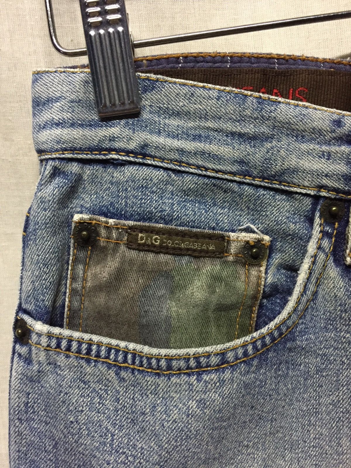 Dolce & Gabbana × Vintage Vintage D&G Baggy Stone Washed Cropped Denim Size US 31 - 6 Thumbnail