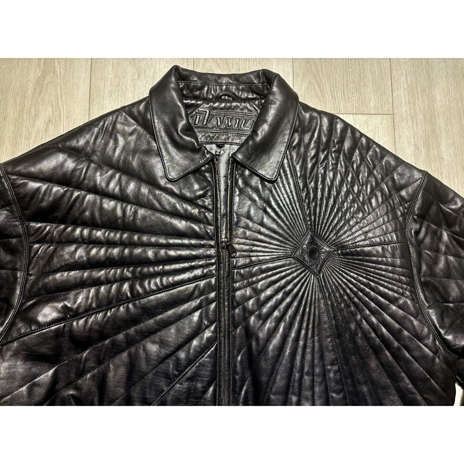 Knoles & Carter Knoles & Carter DAMU Quilted Sunburst Leather Jacket 3XL Size US XXL / EU 58 / 5 - 11 Thumbnail