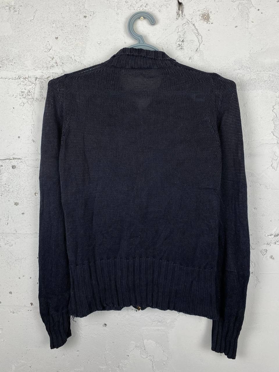 Designer × Yves Saint Laurent 80s Yves Saint Laurent Silk Full Zip Open Knit Sweater Size US S / EU 44-46 / 1 - 9 Thumbnail