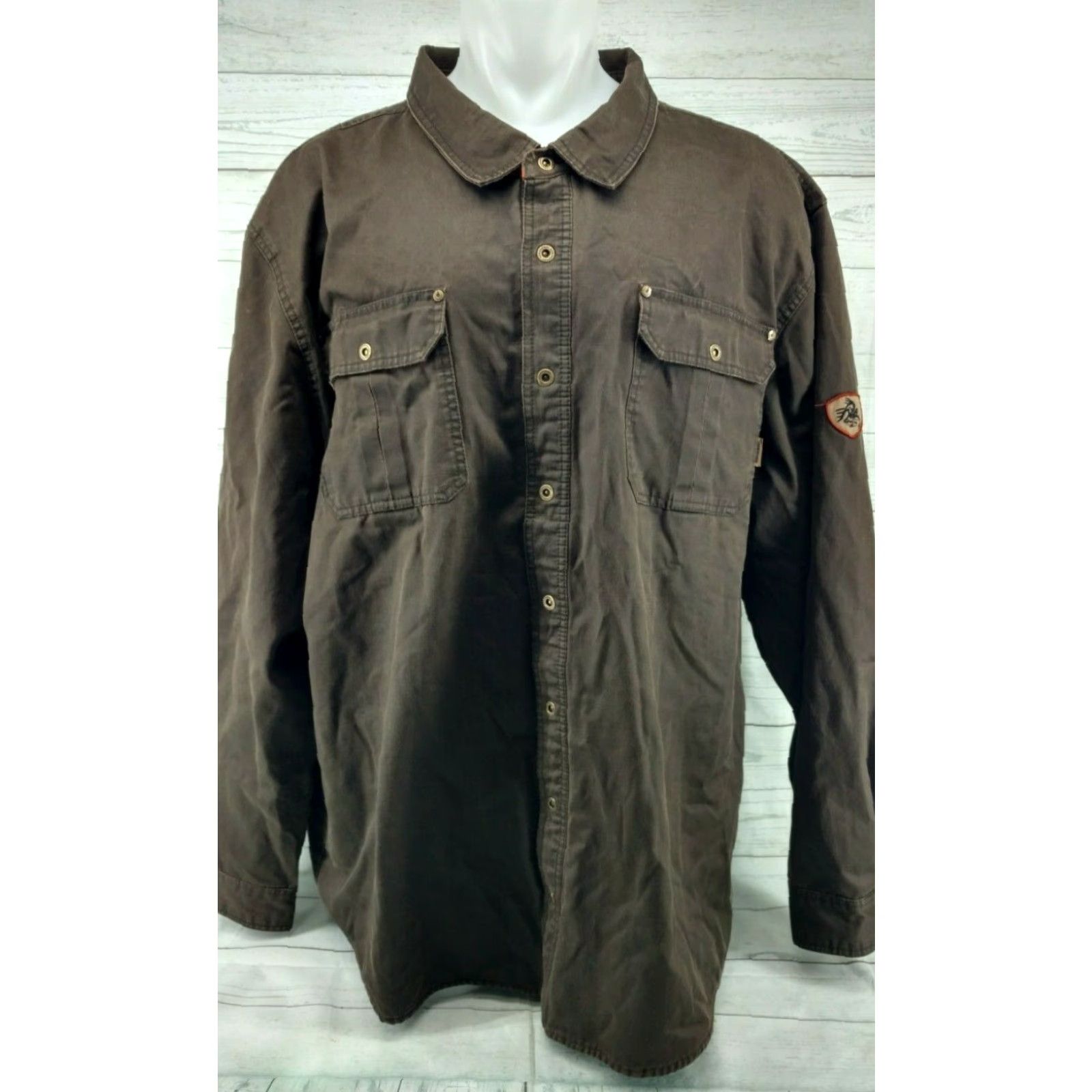 Vintage Legendary Whitetails Shirt Jacket Men Journeyman Flannel Line Snap Buttons 4XT Brown 4XL Big & Tall Mens Jacket Style Outdoor Hunting Vintage N/A Size US XXL / EU 58 / 5 - 2 Thumbnail