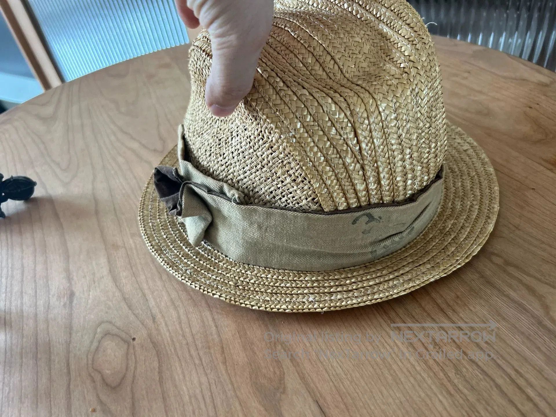 Kapital stylish woven straw hat with ribbon. Size ONE SIZE - 2 Thumbnail