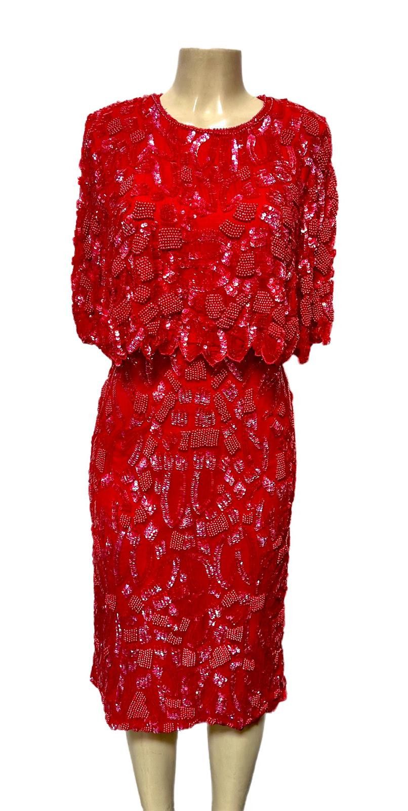Other Sequin Elegant Evening Red Dress size 10 Size L / US 10 / IT 46 - 1 Preview