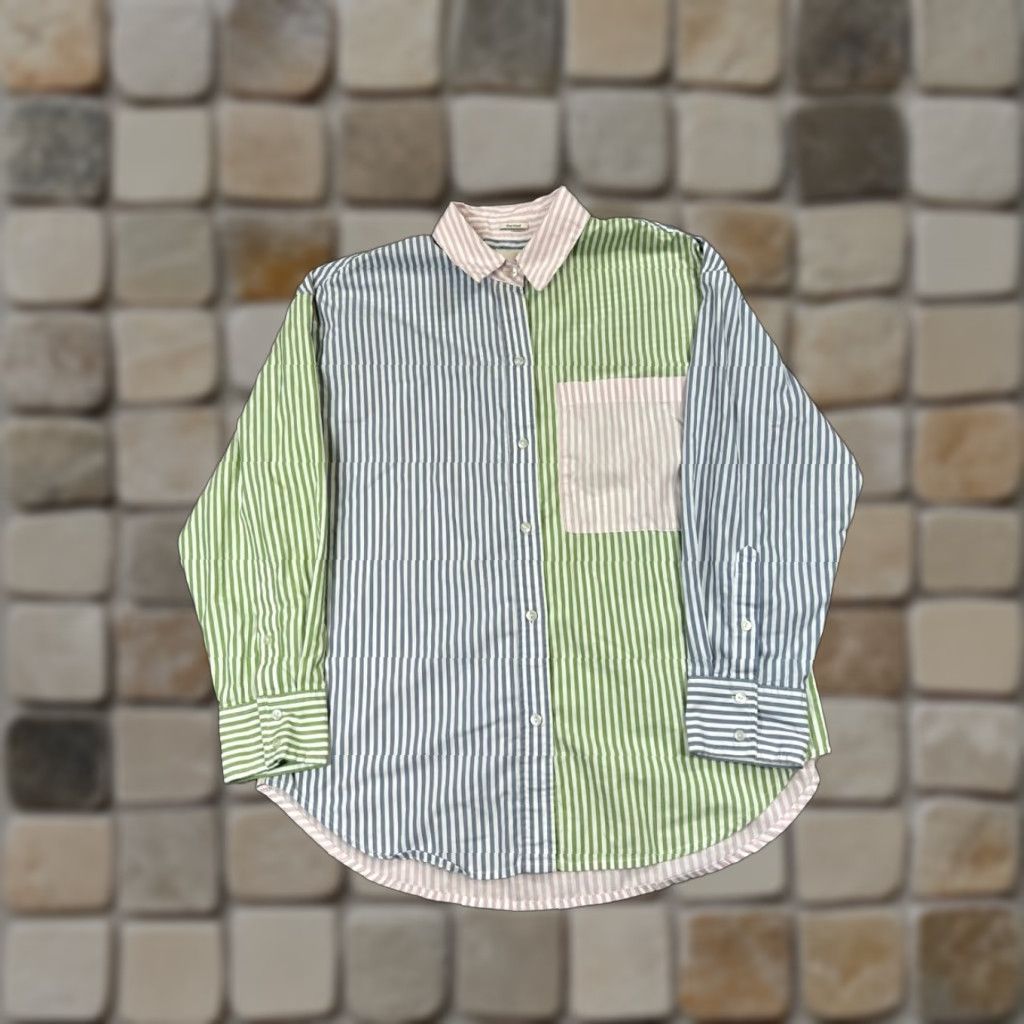 Abercrombie & Fitch Abercrombie & Fitch Shirt Mens Small Blue Green Pink Cotton Blend Button Up Size US S / EU 44-46 / 1 - 1 Thumbnail