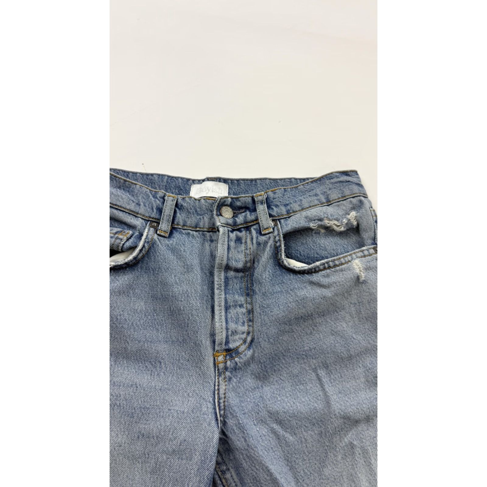 Boyish VINTAGE Boyish Jeans Womens 26 Blue Tommy High Rise Straight Distressed Button Fly Womens Jeans Straight 26 Distressed Pockets Denim Size 26" / US 2 / IT 38 - 2 Thumbnail