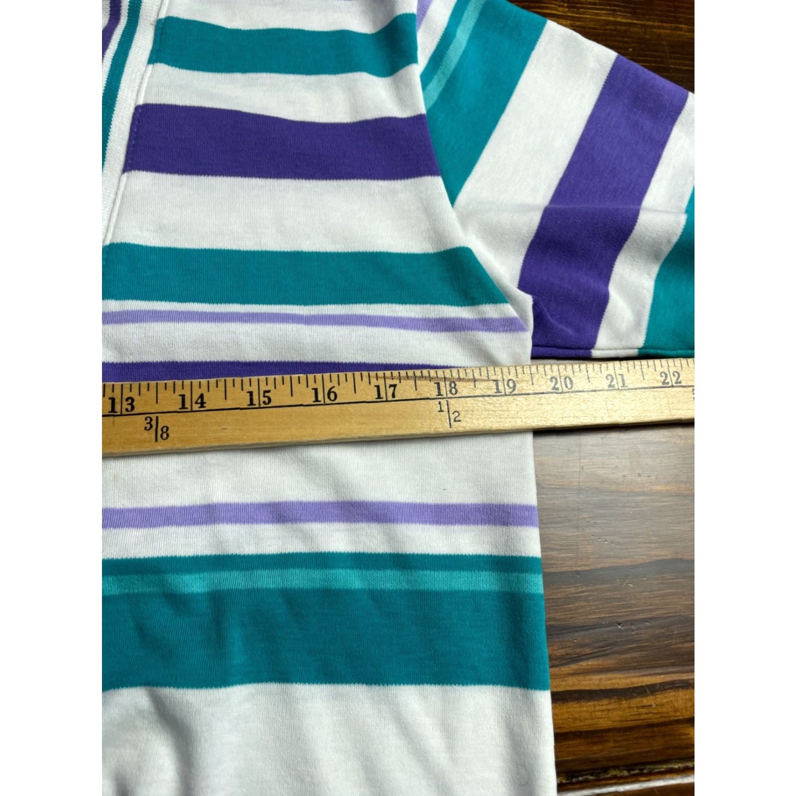 Jantzen JANTZEN Classics Sweater Women's L Multicolor Striped V-Neck Short Sleeve Pullover Knit Shirt Size L / US 10 / IT 46 - 8 Thumbnail