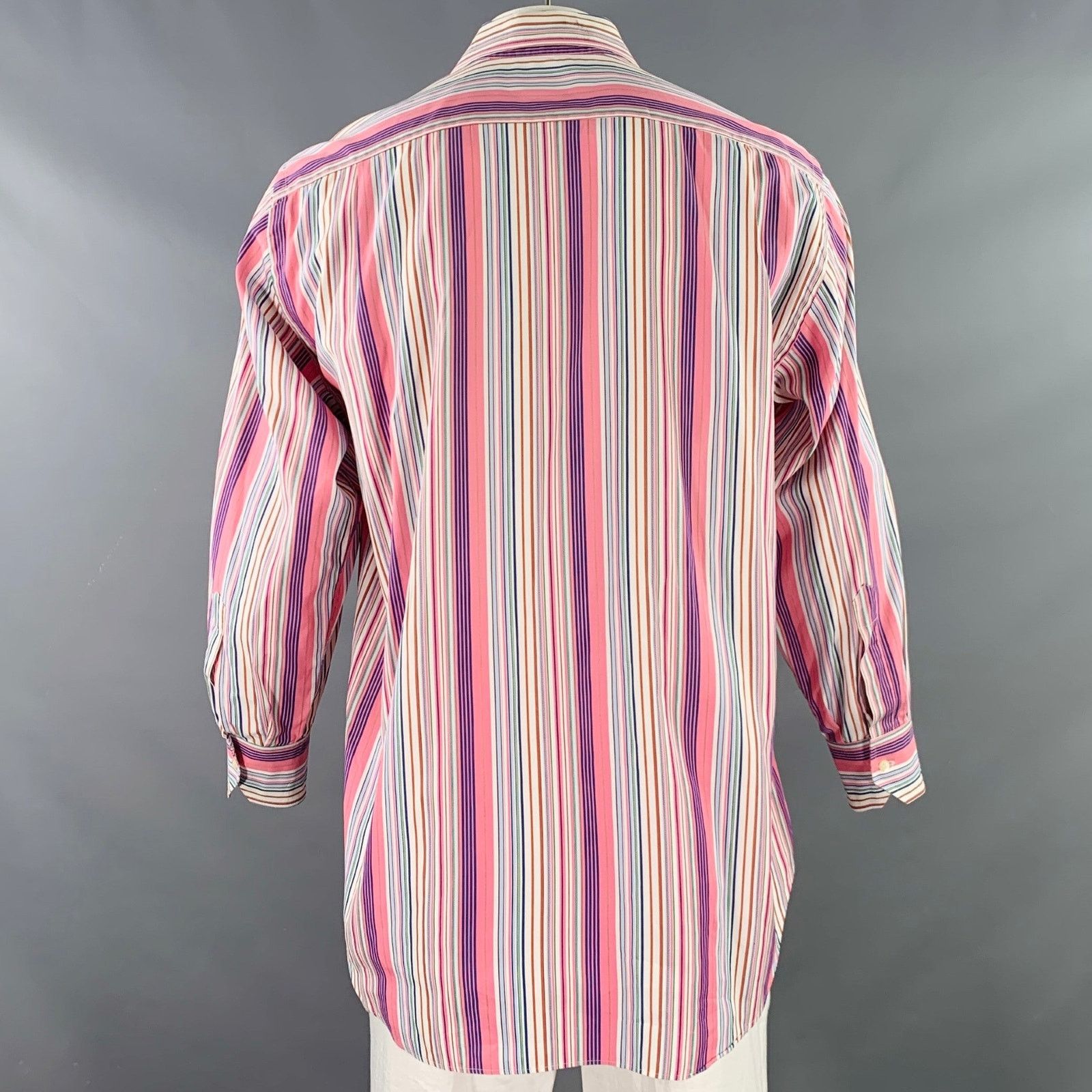 Etro Multi Color Stripe Cotton Spread Collar Long Sleeve Shirt Size US XS / EU 42 / 0 - 4 Thumbnail