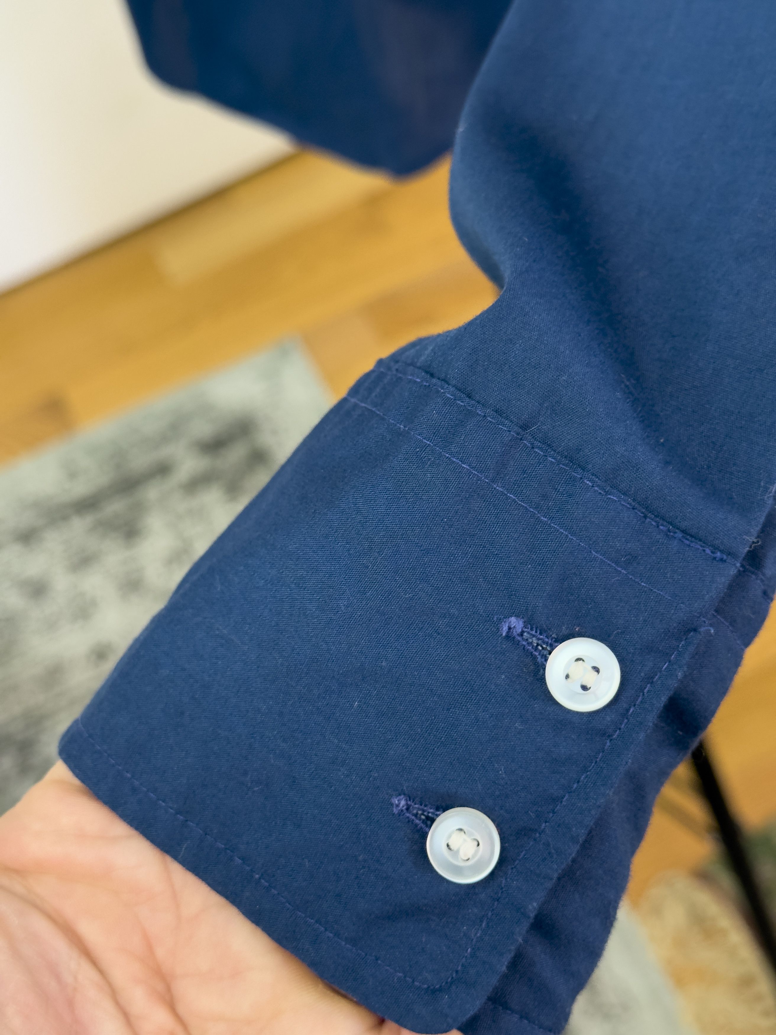 Other Vintage Navy Long Sleeve Button Up by Manhattan Dura-Brite Size US L / EU 52-54 / 3 - 4 Thumbnail