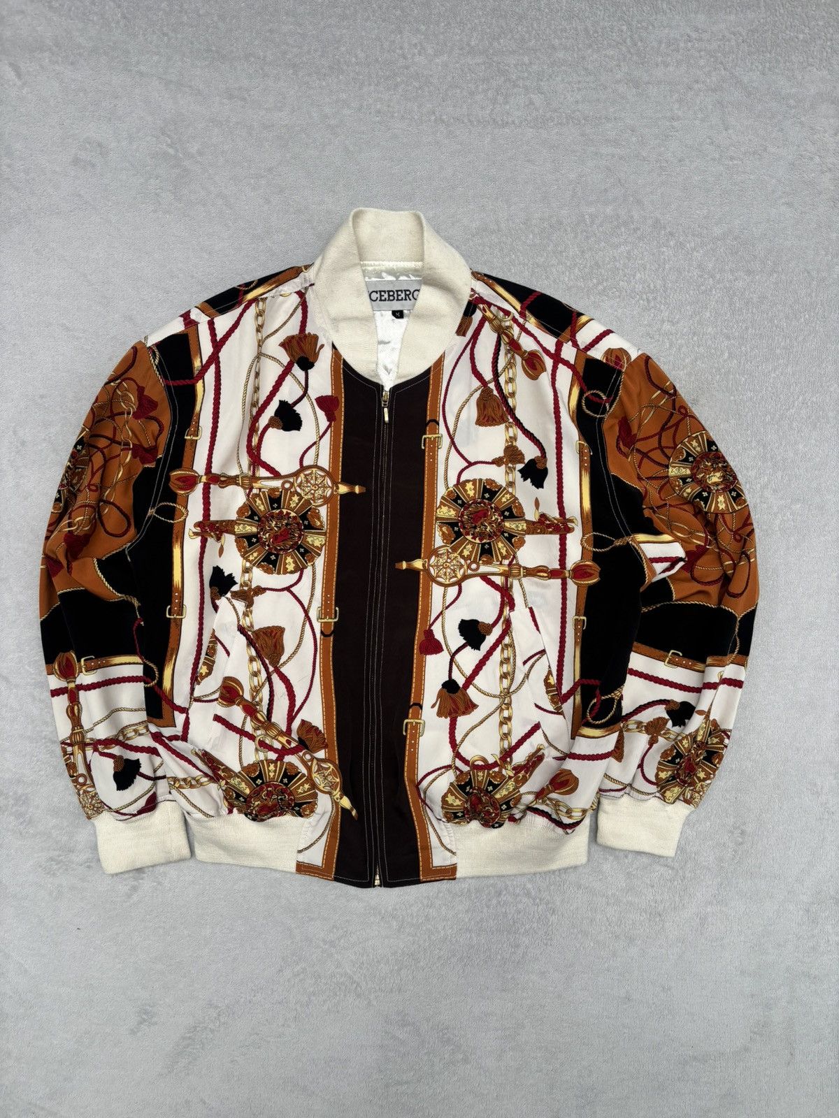 Iceberg 90s Iceberg Baroque Print Bomber Jacket Size US M / EU 48-50 / 2 - 6 Thumbnail