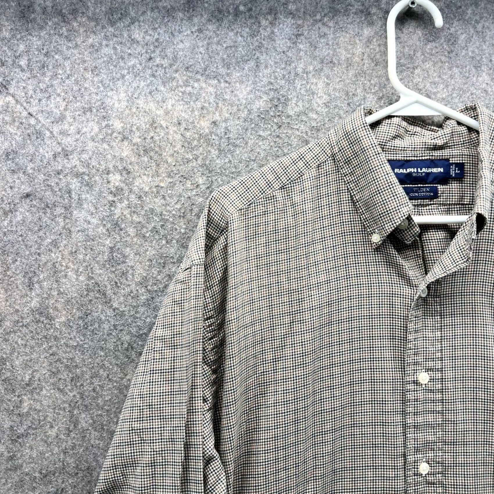 Ralph Lauren Ralph Lauren Shirt Men L Beige Plaid Button-Down Vtg Casual Classic Ch... Size US L / EU 52-54 / 3 - 3 Thumbnail