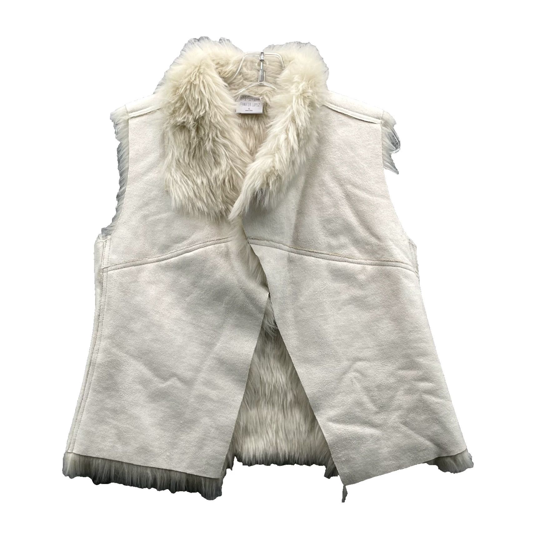 Vintage Jennifer Lopez Vest Women Small Faux Leather Vegan Fur Chic Cabin Winter Y2k 90s Size S / US 4 / IT 40 - 2 Thumbnail