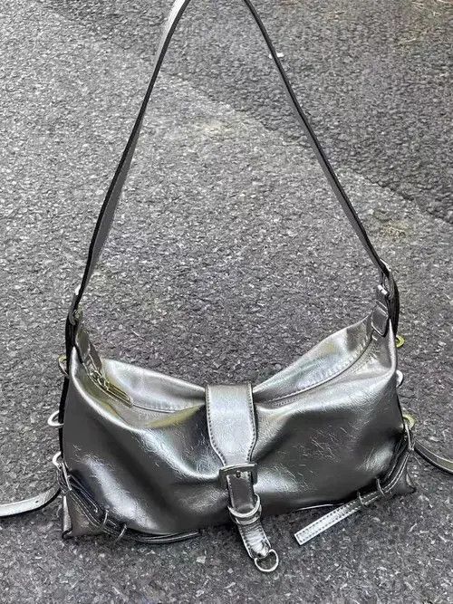 Anime × Designer × Goods Bag Retro y2k versatile shoulder bag women's silver Size ONE SIZE - 2 Thumbnail