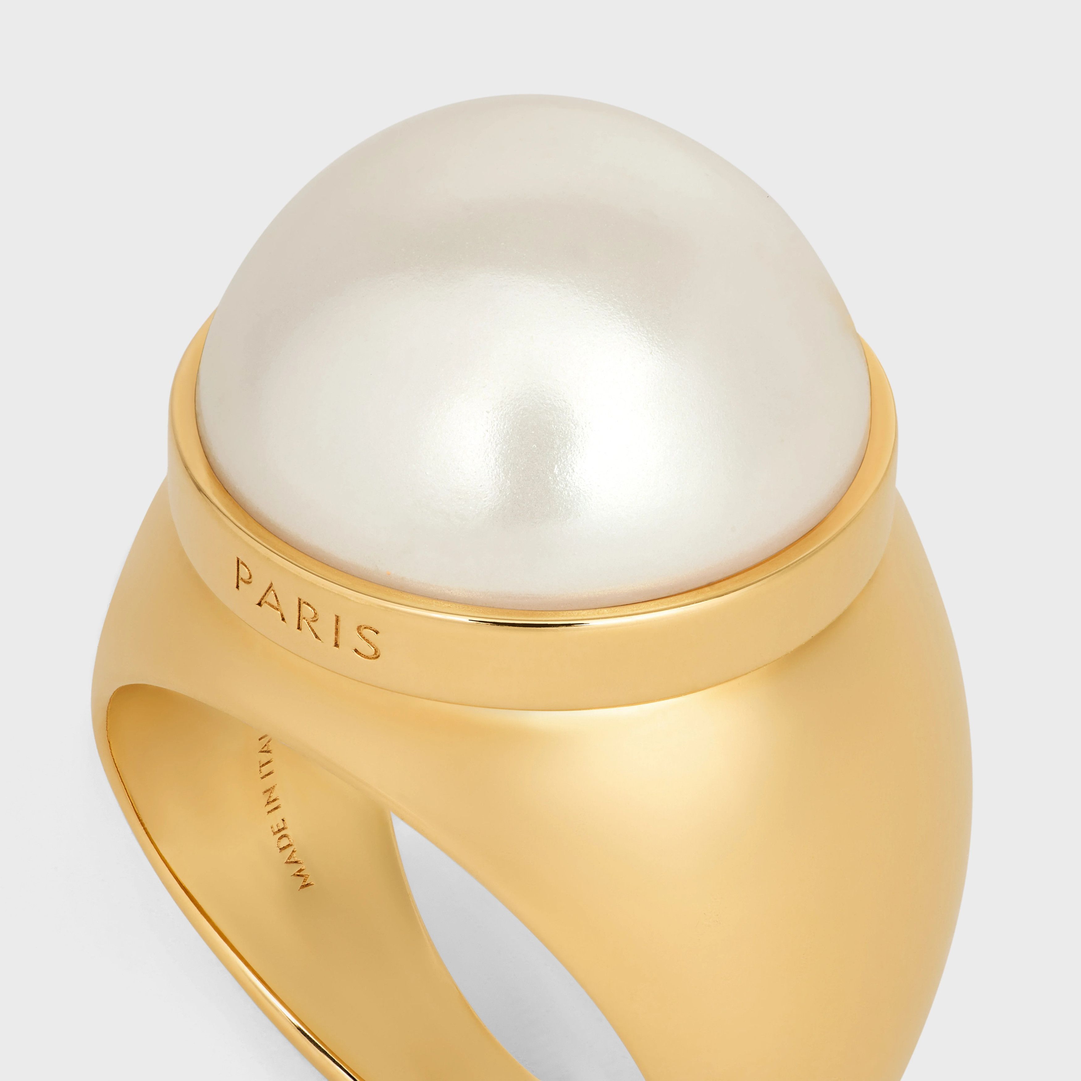 Celine o1bcso1str0925 461CI6PRB Size: OS / Ring in Gold/Ivory Size ONE SIZE - 4 Thumbnail