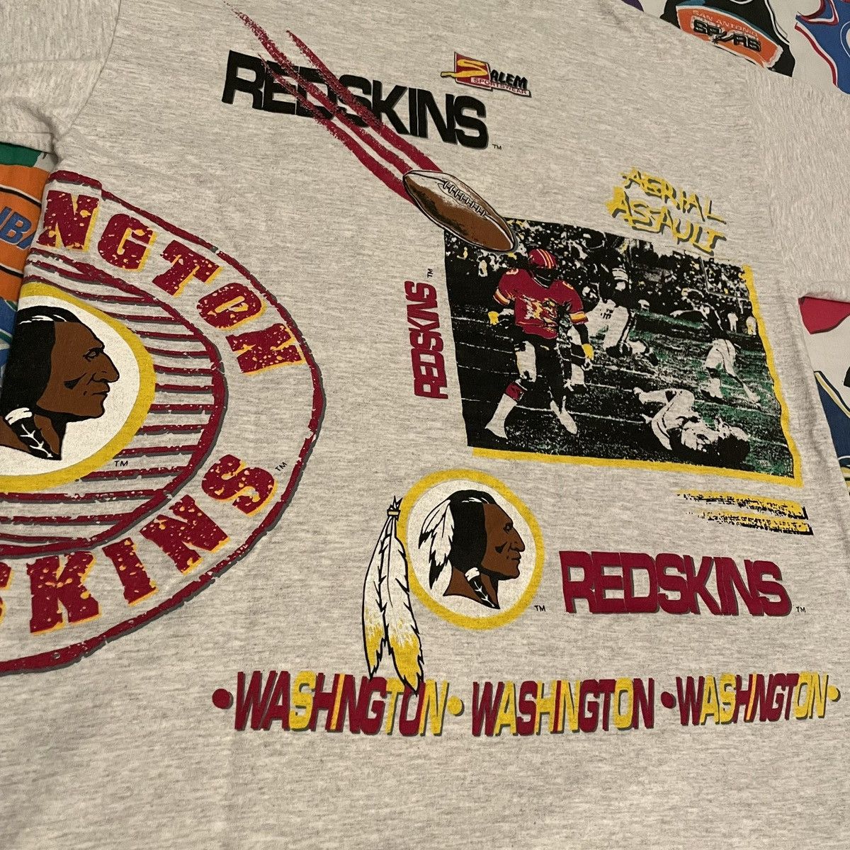 NFL × Salem Sportswear × Vintage Vintage 1991 NFL Washington Redskins Commanders Football Tee Size US L / EU 52-54 / 3 - 4 Thumbnail