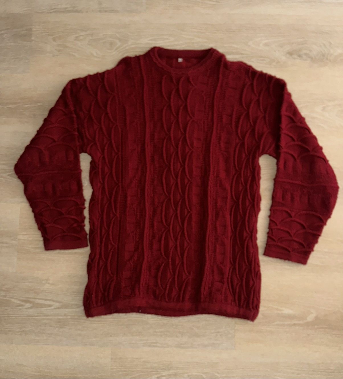 Vintage Vintage 3D Knit Acrylic Red Sweater Size US XL / EU 56 / 4 - 1 Thumbnail