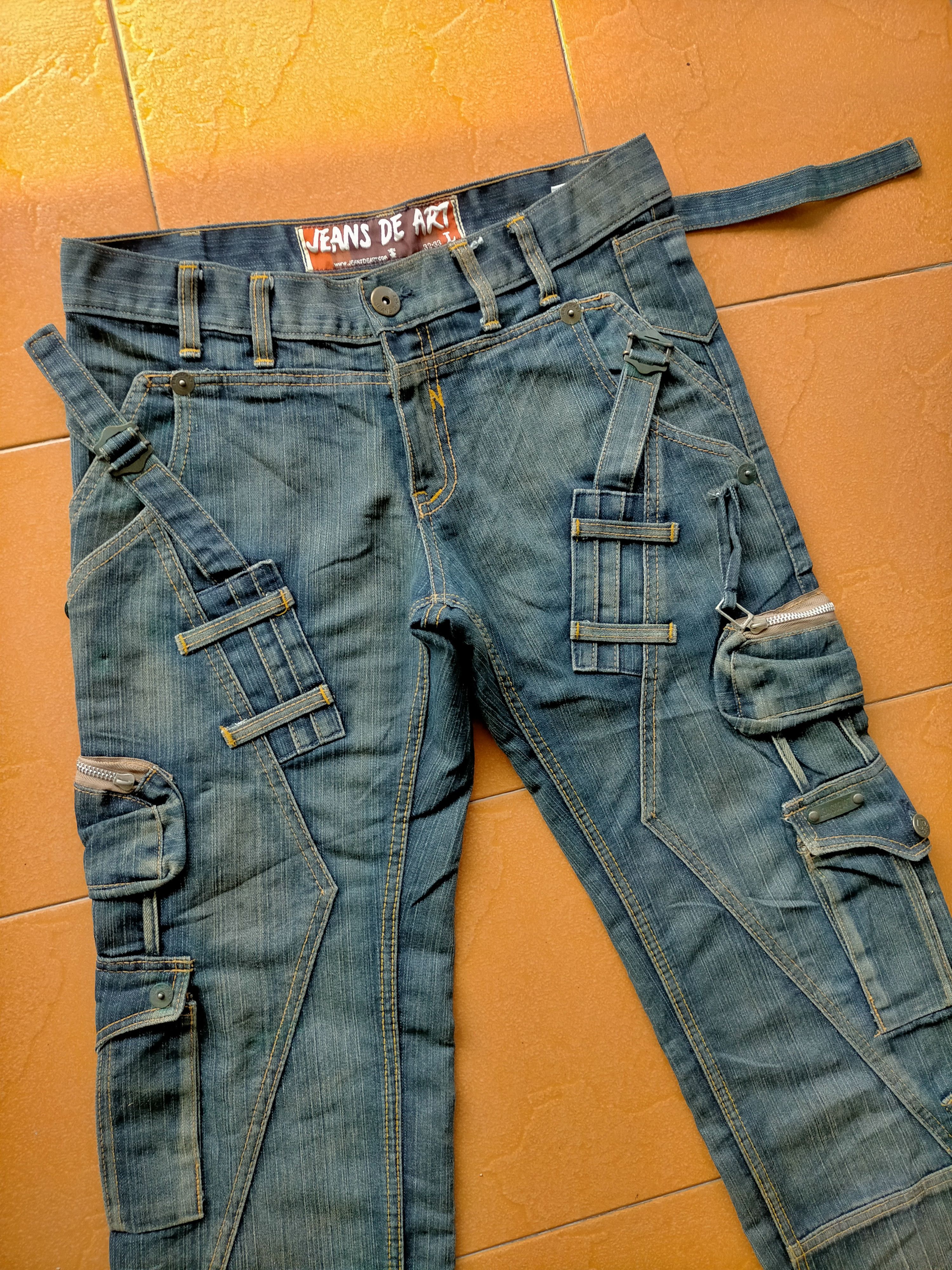 If Six Was Nine × Japanese Brand Jeans De Art Multipocket Cargo Punk Style Denim Pants Size US 32 / EU 48 - 6 Thumbnail