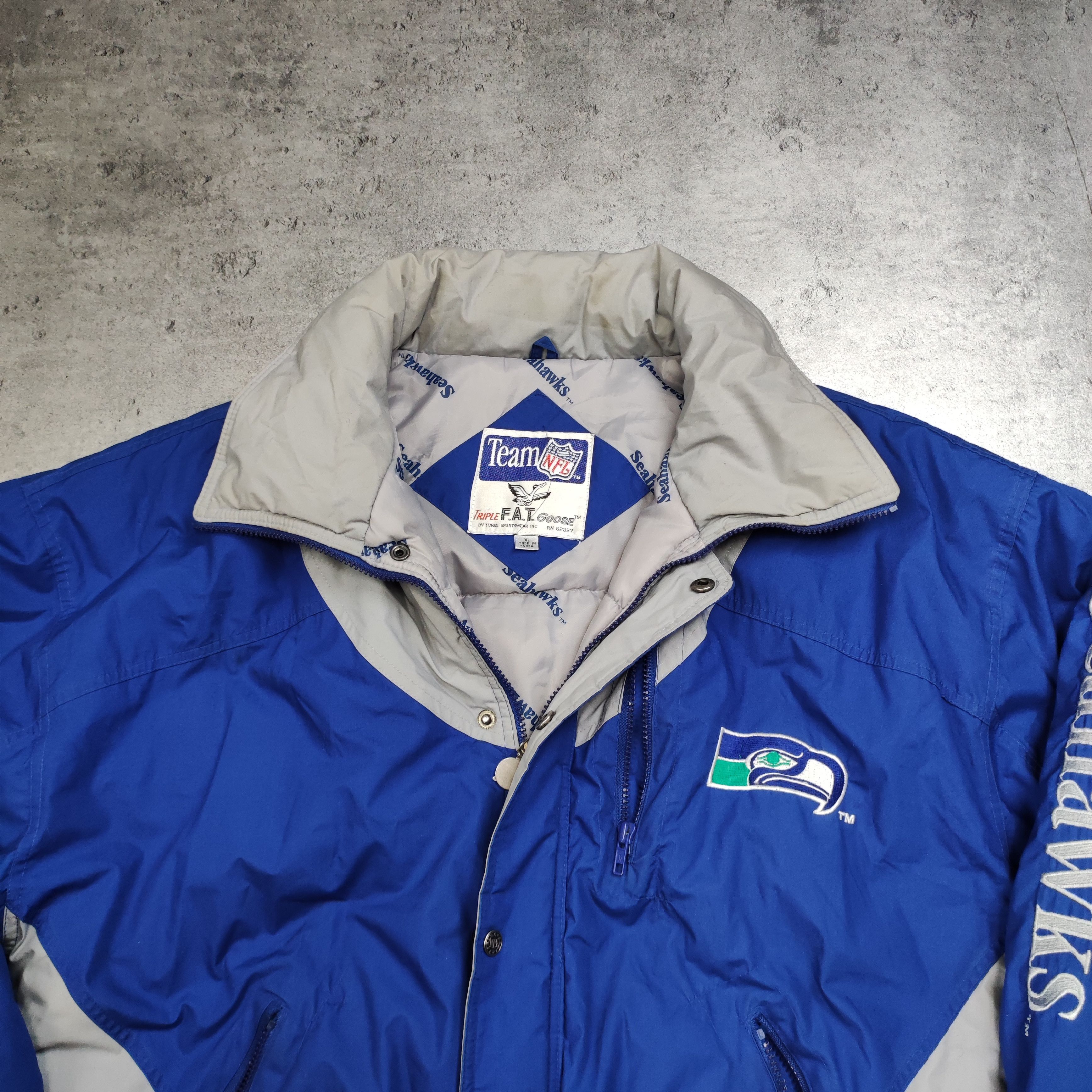 NFL × Vintage RARE Korean NFL Seattle Seahawks 90s Heavy Puffer Jacket Size US XL / EU 56 / 4 - 4 Thumbnail