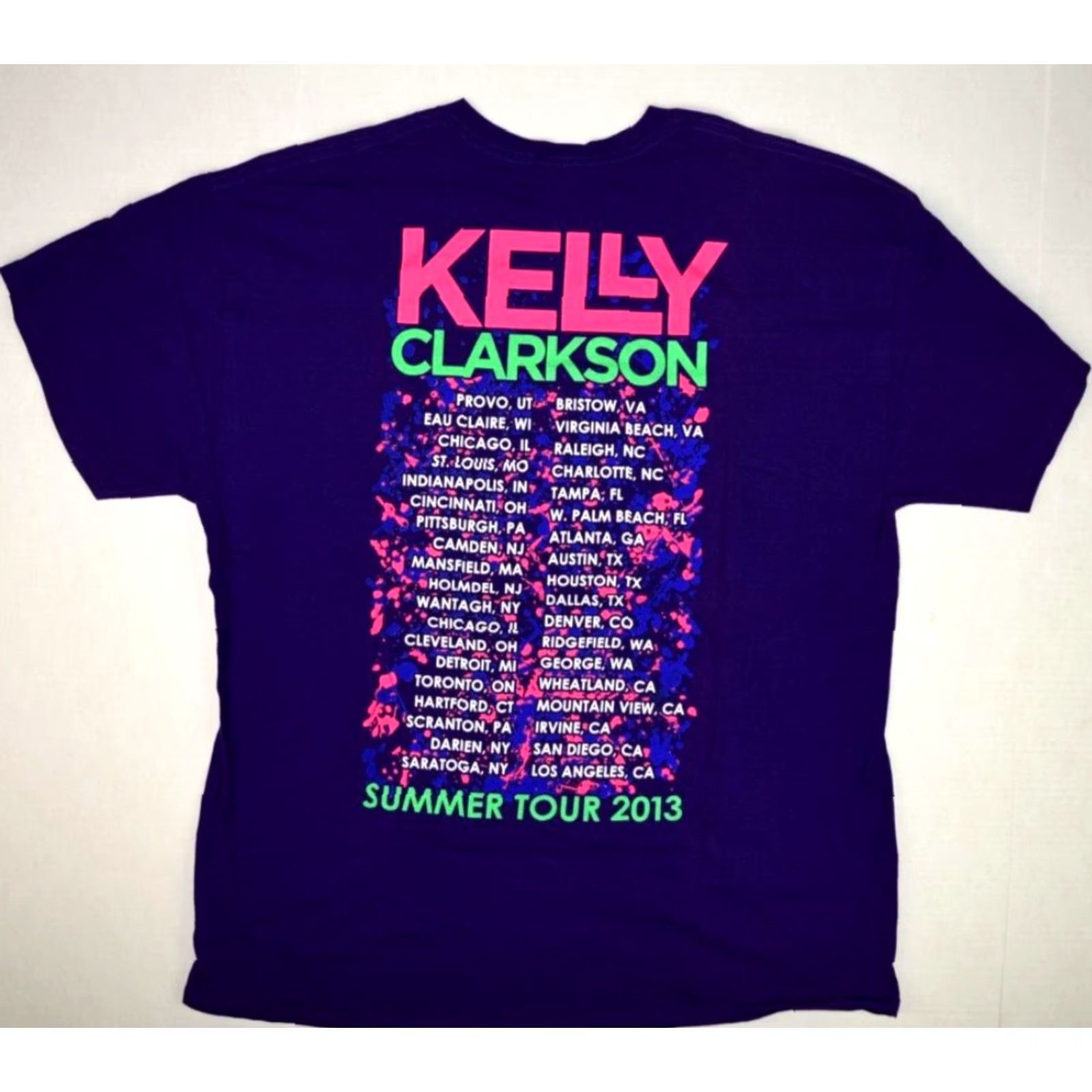 Gildan T-Shirt XL Purple 2013 Kelly Clarkson Summer Tour