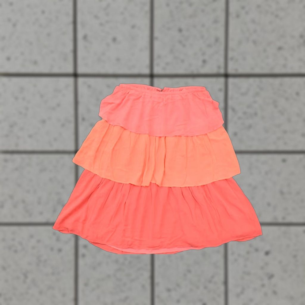 Loft LOFT Skirt Women's Mini Ruffle Tiered Coral Orange Rayon Lined Casual M Size 32" / US 10 / IT 46 - 1 Thumbnail
