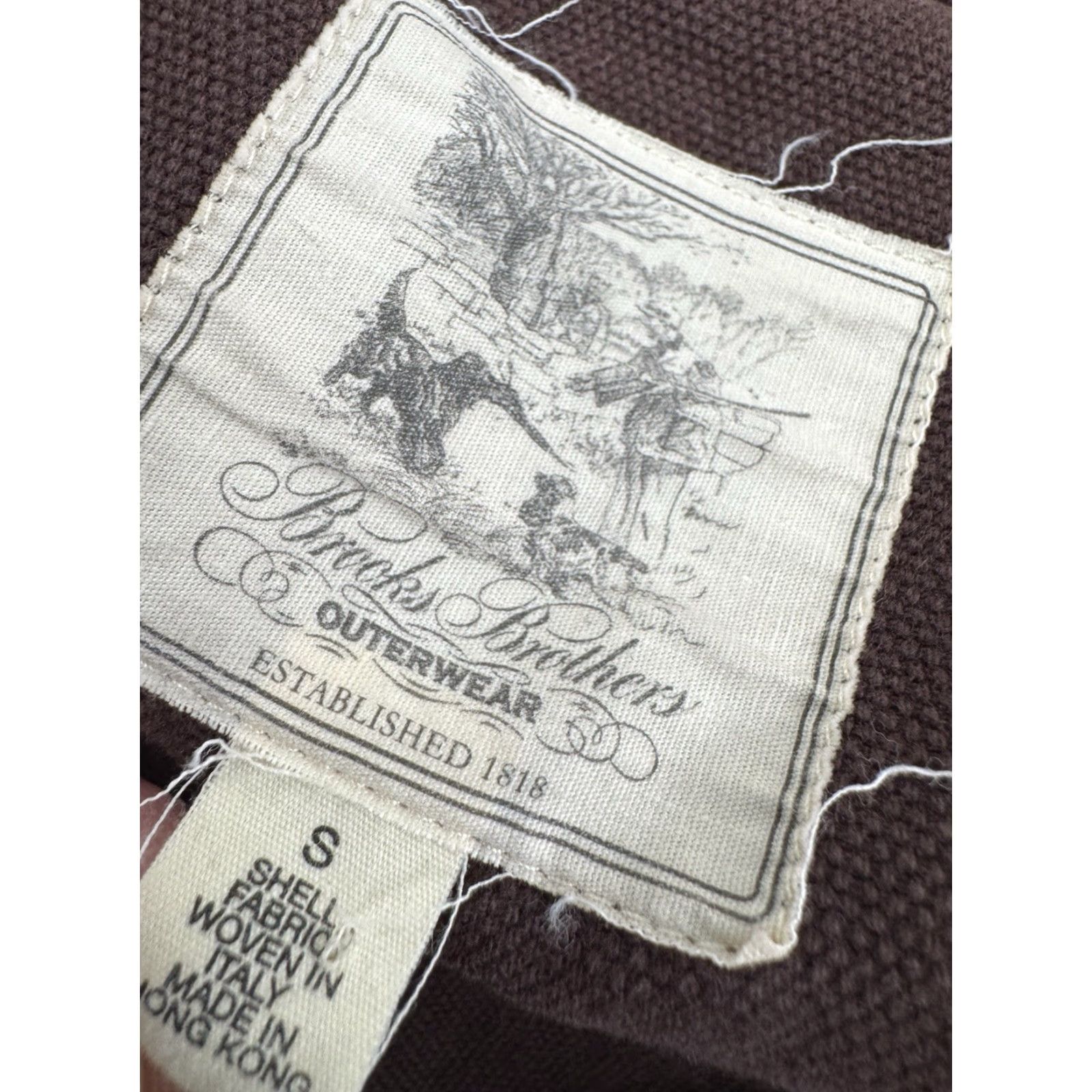 Brooks Brothers BROOKS BROTHERS Cotton Canvas Full Zip Ranch Work Chore Jacket S Brown Mens Jacket Size US S / EU 44-46 / 1 - 6 Thumbnail