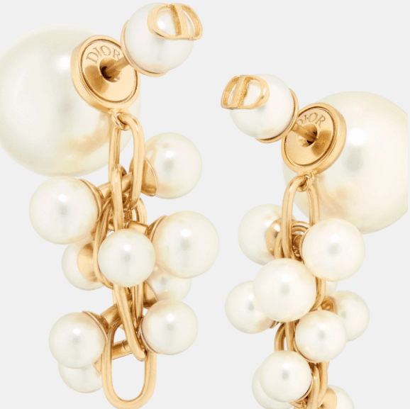 Dior o1w1db10126 E3750W Size : OS / Earrings in Gold/White Size ONE SIZE - 3 Thumbnail