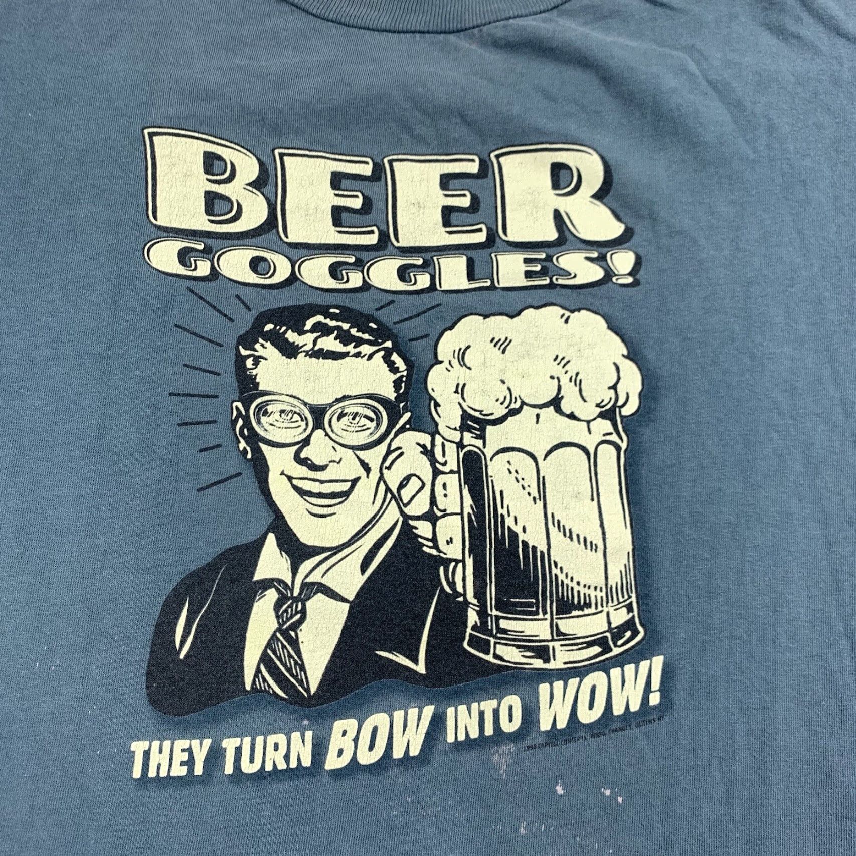 Changes VINTAGE Changes Beer Goggles Shirt Adult Medium Blue Funny 90s Mens Size US M / EU 48-50 / 2 - 2 Thumbnail