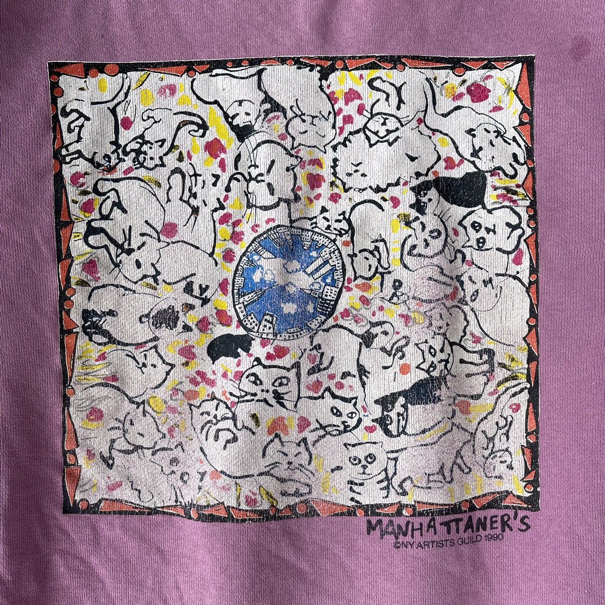 Vintage Vintage 1990 Manhattaner’s Cat Sweatshirt NY Artists Guild Size US M / EU 48-50 / 2 - 2 Thumbnail