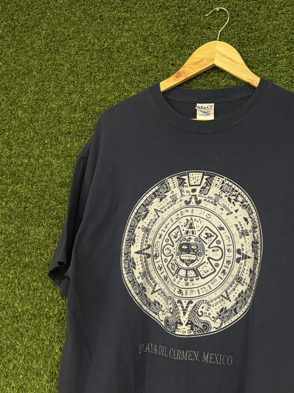 Vintage Vintage Aztec Sun Mayan Calendar Aztlan Mexico Tee Navy XL Size US XL / EU 56 / 4 - 2 Thumbnail