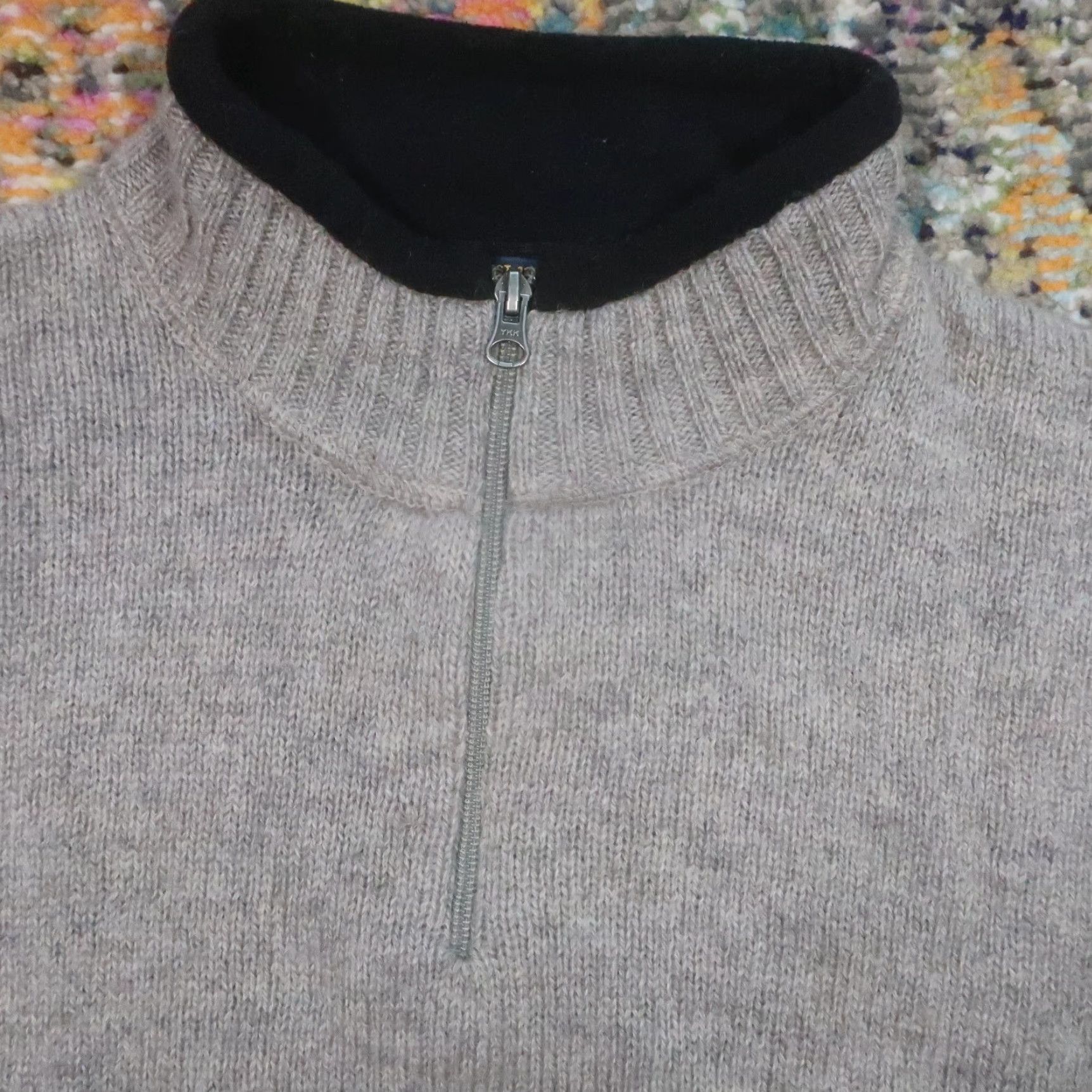 Vintage VINTAGE Woolrich Sweater Mens L Wool 1/4 Zip Pullover Fisherman Fair Isle Knit Gray Beige Modern 80s Style Mens Size US L / EU 52-54 / 3 - 3 Thumbnail