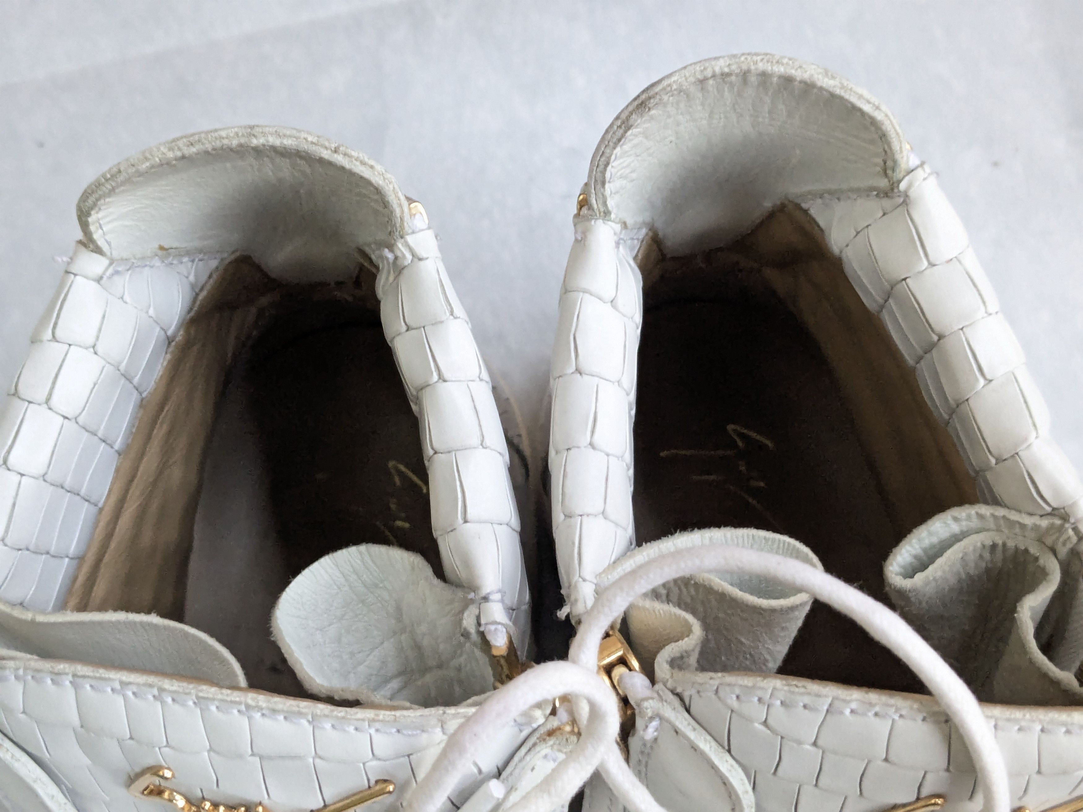 Giuseppe Zanotti Giuseppe Zanotti Sneakers White Gold 11 44 High Tops Leather Size US 11 / EU 44 - 7 Thumbnail