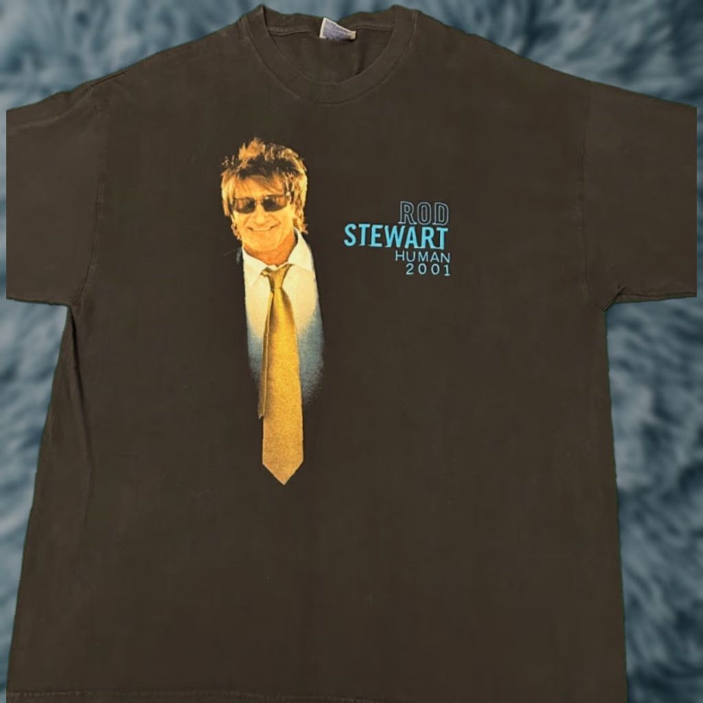Vintage VINTAGE Rod Stewart Human 2001 Concert Tour T-Shirt Black Mens XL Size US XL / EU 56 / 4 - 1 Thumbnail