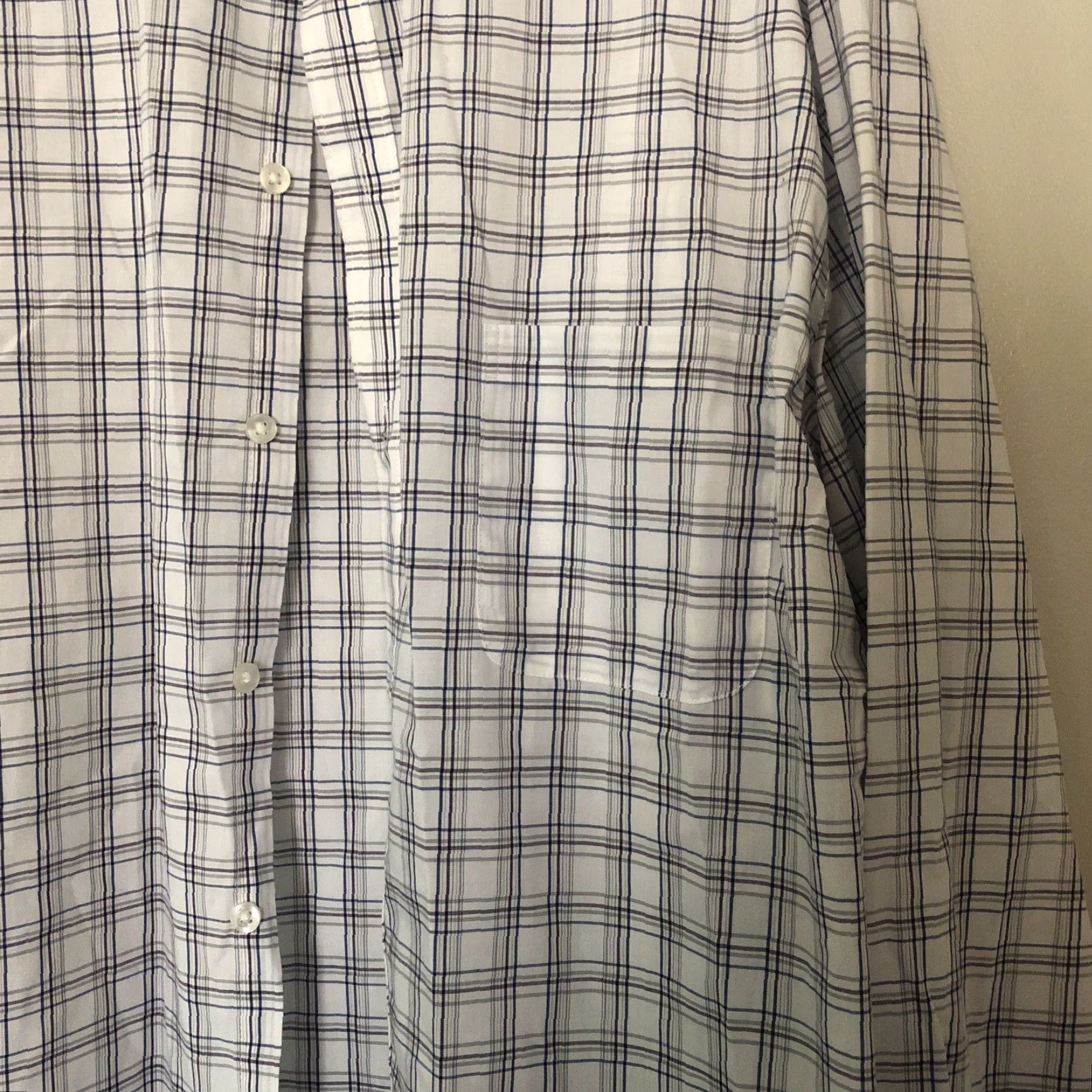 Van Heusen Van Heusen Shirt Mens XL Slim Fit Button-Up Plaid White Tan Long Slv Button-Up Size US XL / EU 56 / 4 - 3 Thumbnail