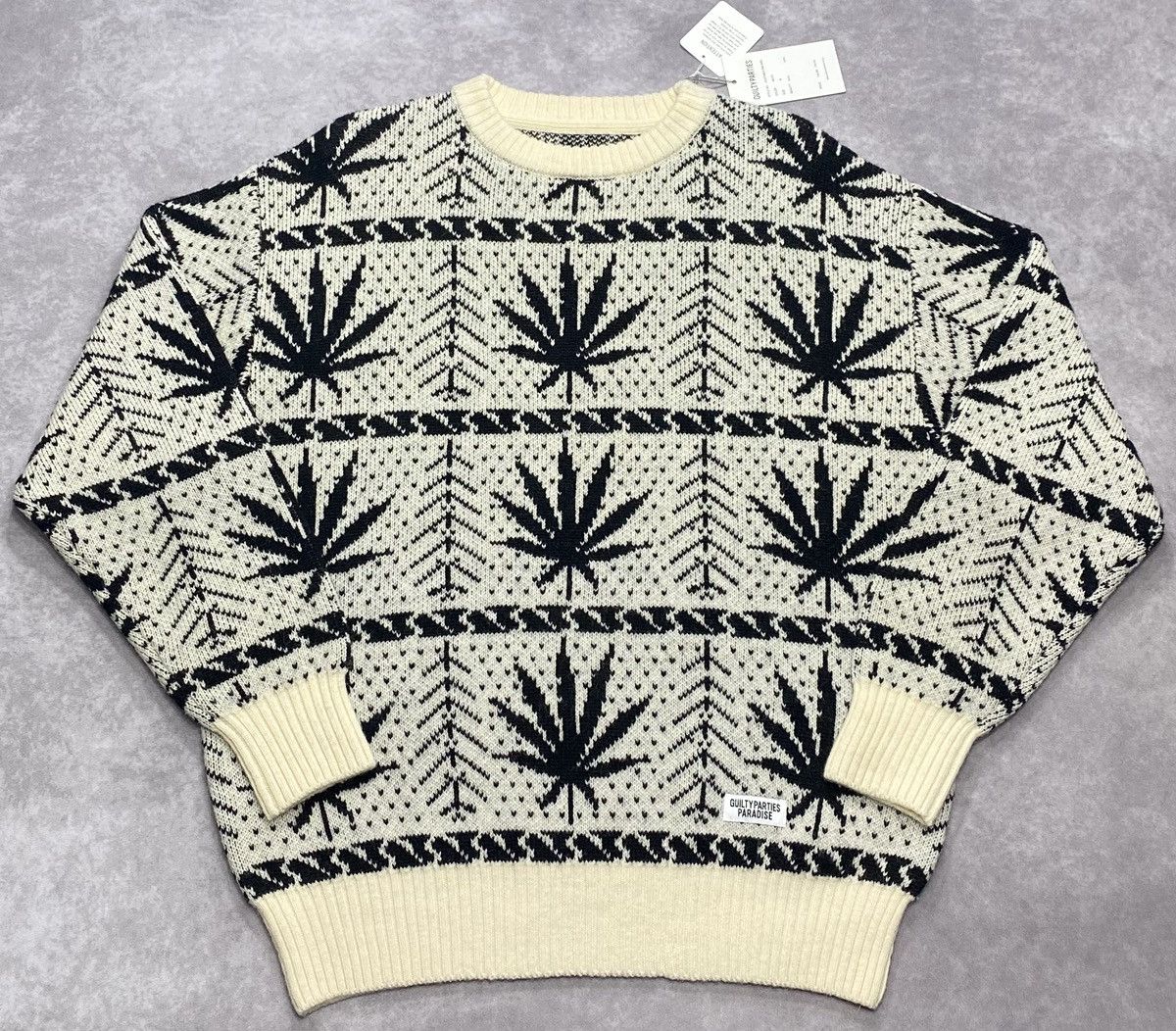 Wacko Maria Wacko Maria Guilty Parties Wool Leaf Printed Sweater Size US M / EU 48-50 / 2 - 1 Thumbnail