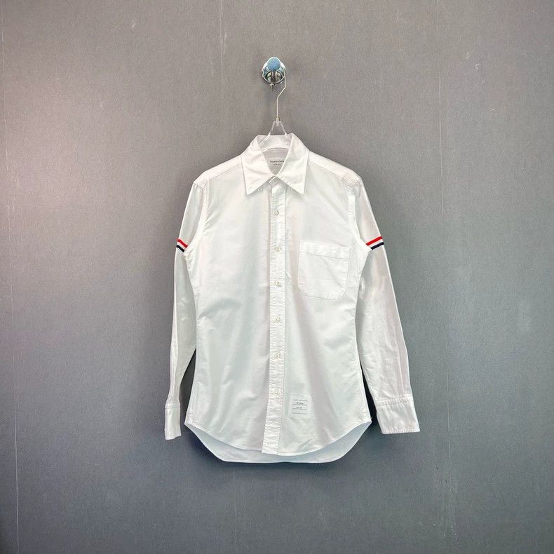 Thom browne White shirt with colorful stripes and double sl