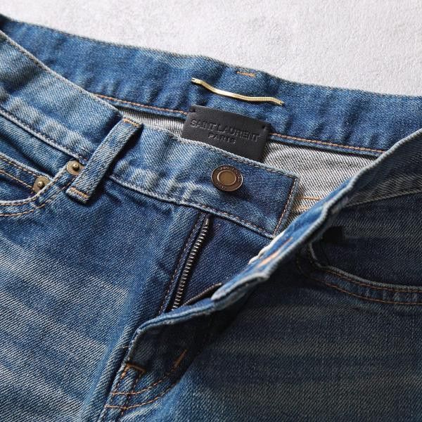 Saint Laurent Paris oc11z10524 Skinny-Fit Spirit Denim Shorts in Blue Size 27" / US 4 / IT 40 - 4 Thumbnail