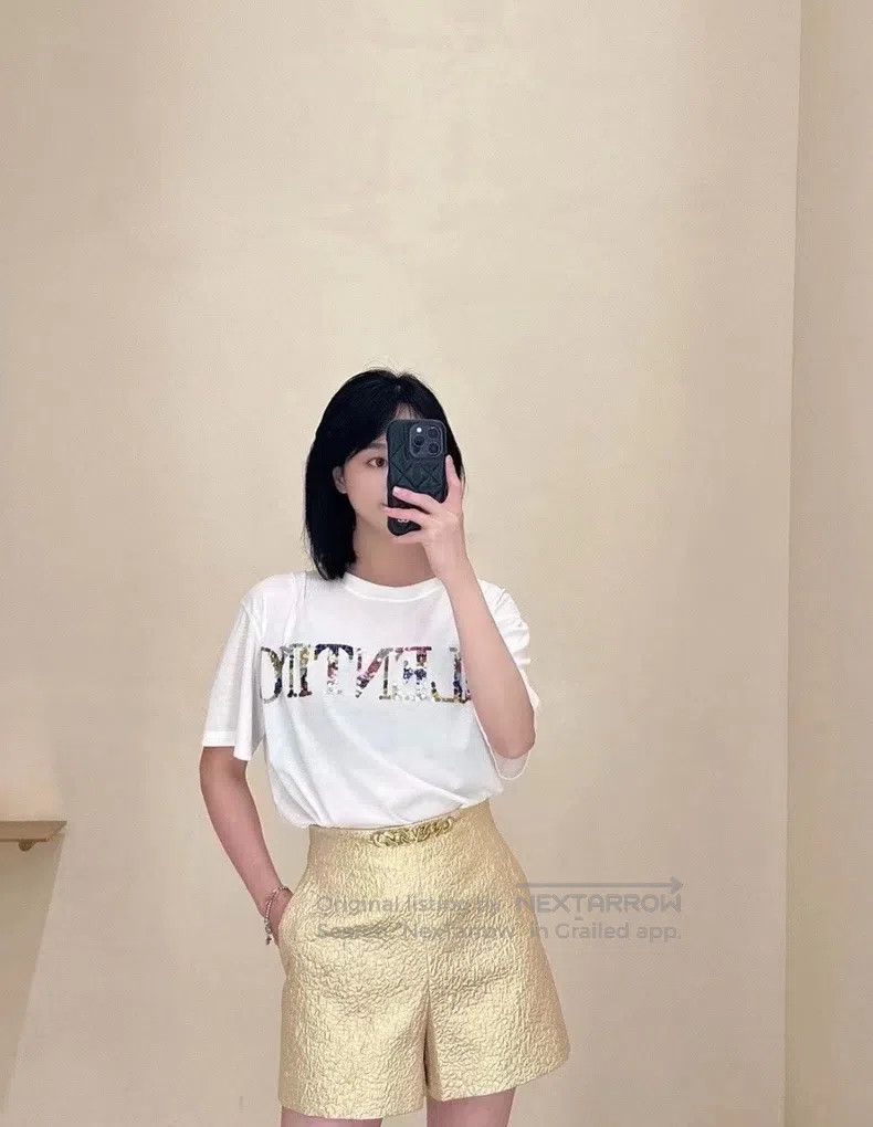 Valentino Valentino White sequined short-sleeved T-shirt Size M / US 6-8 / IT 42-44 - 1 Thumbnail