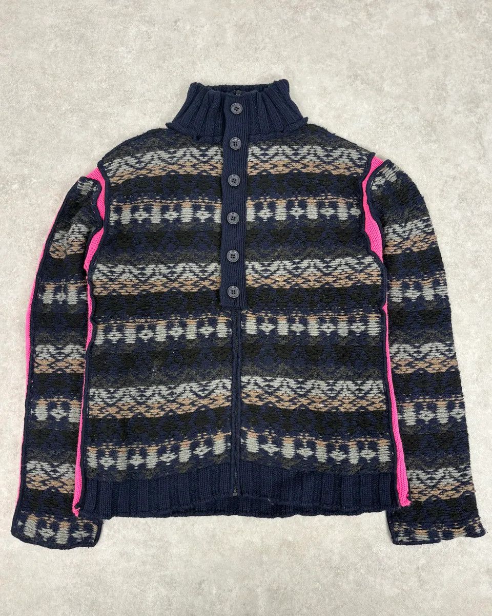 Dolce & Gabbana AW2006 Dolce & Gabbana Blue & Pink Buttoned Wool Sweater Size US M / EU 48-50 / 2 - 1 Thumbnail