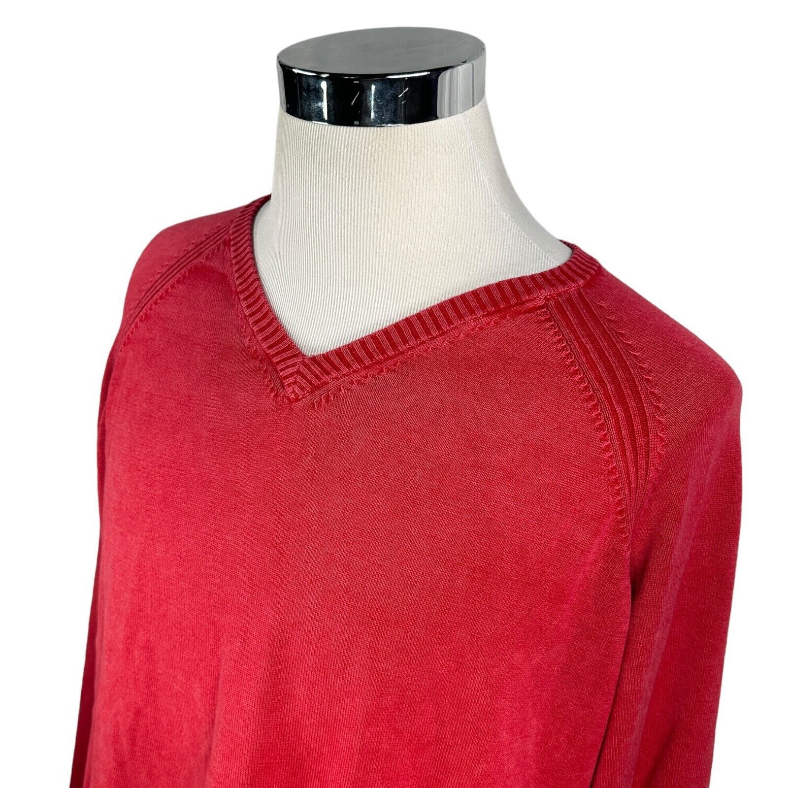 Raffi Raffi Sweater 2XL XXL 56 Red Knitted Cotton Raglan V-Neck Size US XXL / EU 58 / 5 - 3 Thumbnail