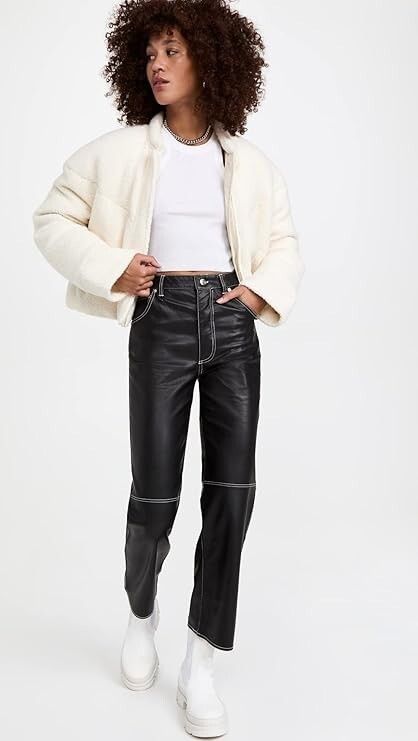 Free People Free People It Factor Vegan Leather Pant Mystic ( 4 ) Size 27" / US 4 / IT 40 - 2 Thumbnail