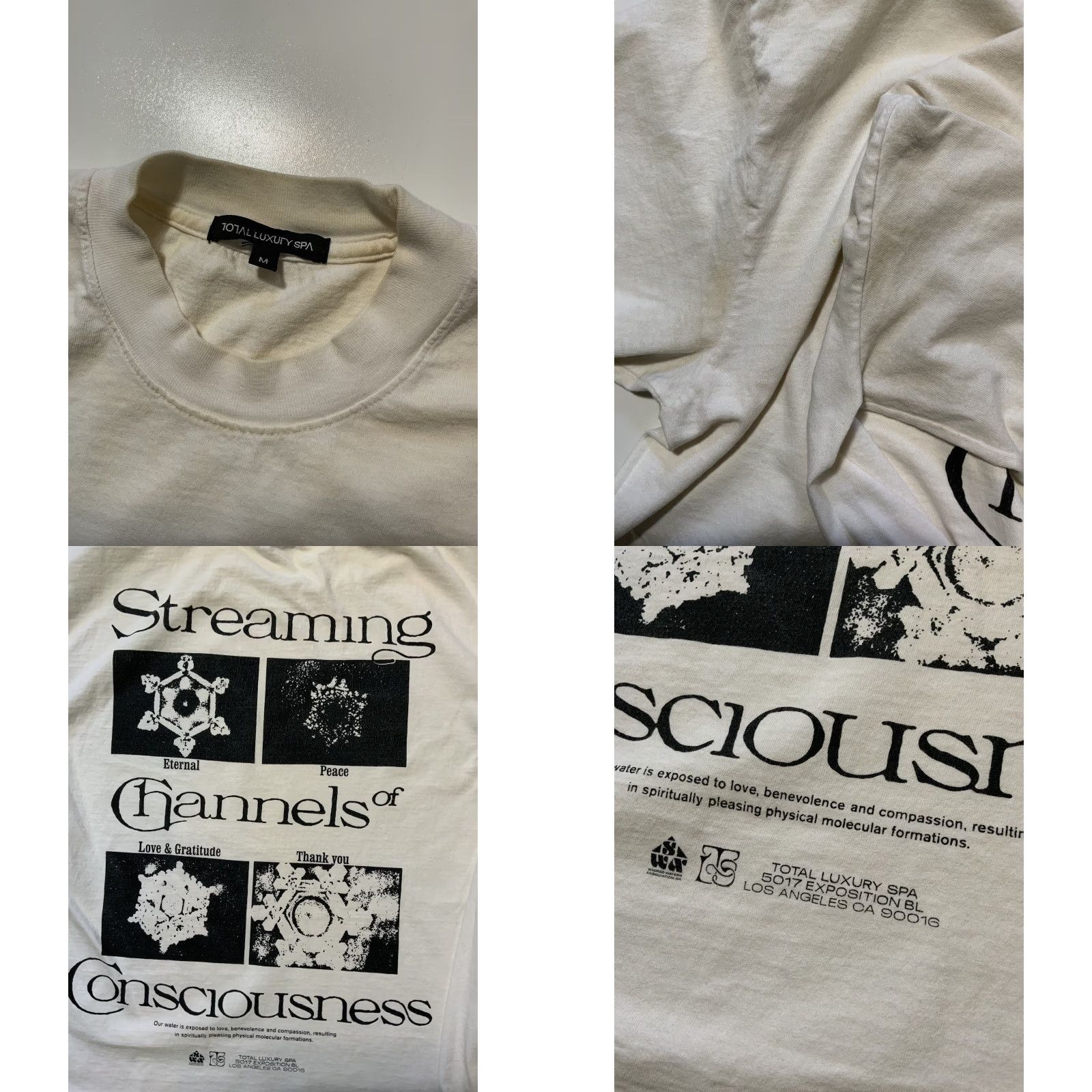 Vintage Total Luxury Spa Streaming Channels Of Consciousness L/S Graphic T-Shirt Sz. M Mens White Size US M / EU 48-50 / 2 - 9 Thumbnail