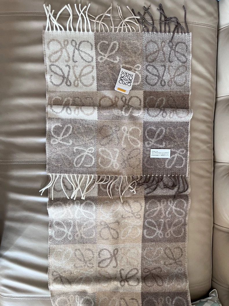 Loewe LOEWE Coback scarf logo double-sided color chessboard scar Size ONE SIZE - 2 Thumbnail