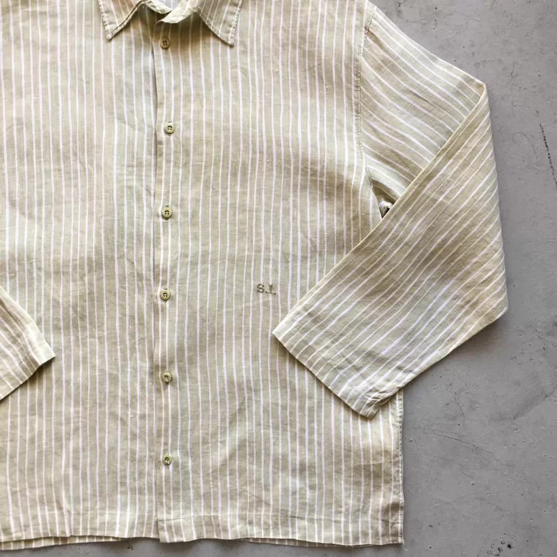 Stone Island Beige Striped Long Sleeve Button-Up Shirt Size US L / EU 52-54 / 3 - 4 Thumbnail