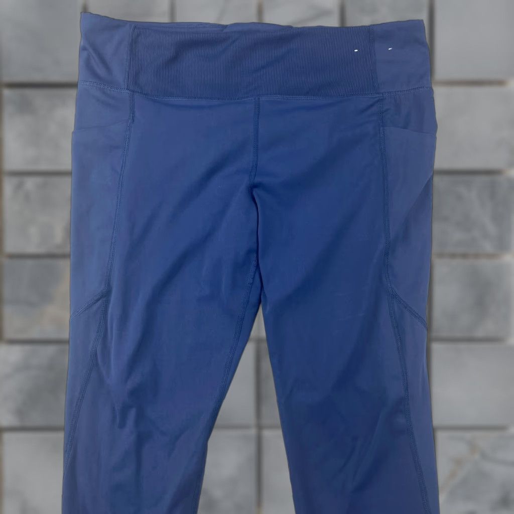 Vintage Members Mark Leggings Womens XL Blue 7/8 Pull On Stretch Nylon Active Pockets Size 40" / US 18 - 1 Thumbnail