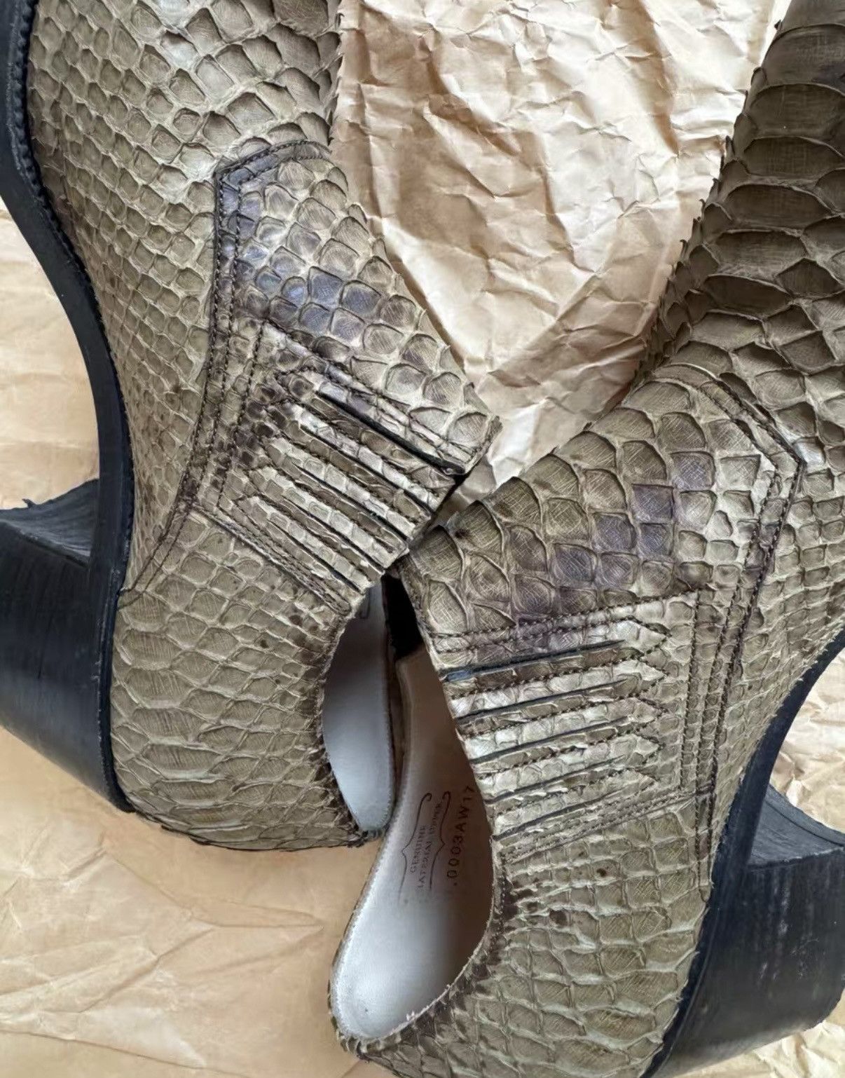 Takahiromiyashita The Soloist. TAKAHIROMIYASHITA THE SOLOIST crocodile pattern high heels Size US 8 / EU 41 - 4 Thumbnail