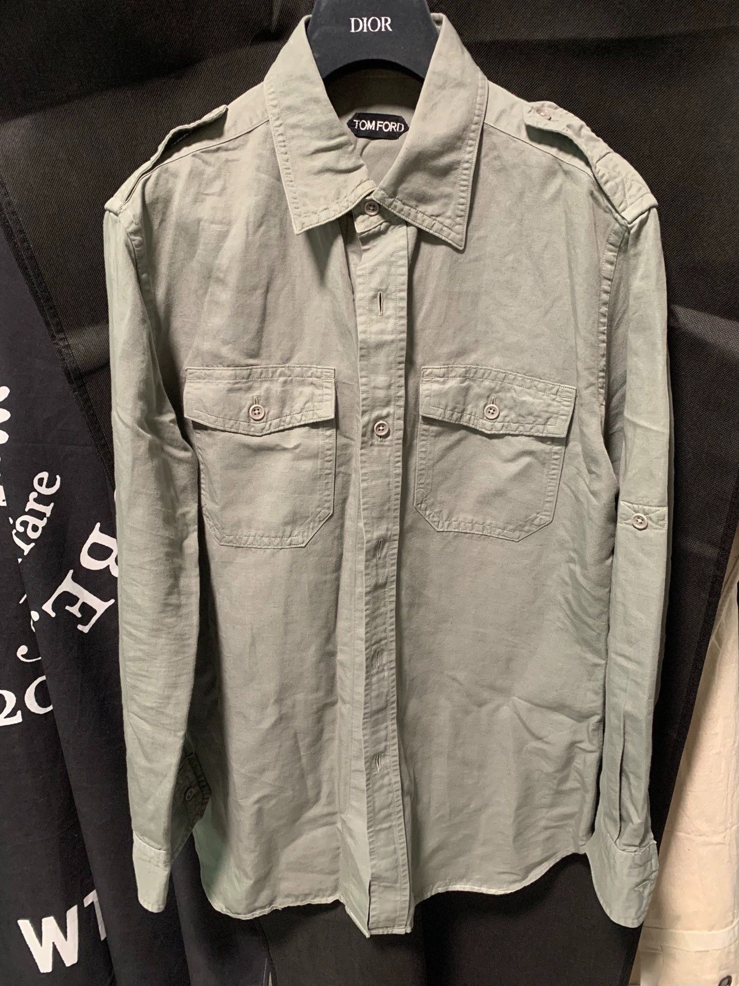Tom Ford Green Long Sleeve Button-Up Shirt Size US M / EU 48-50 / 2 - 1 Thumbnail