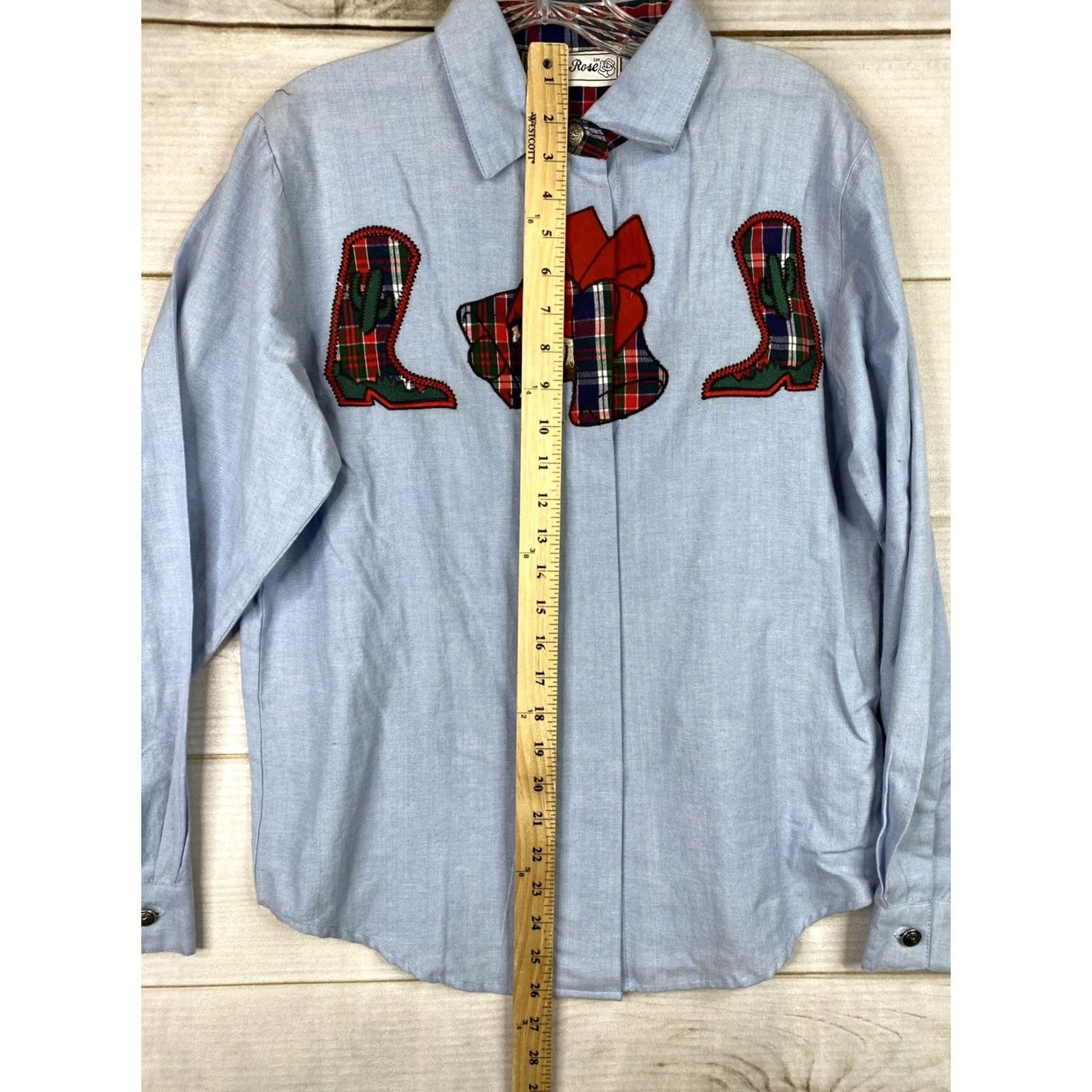 Vintage VINTAGE Adobe Rose Top Womens S Blue Red Plaid Cowgirl Western Button Up NWT Size S / US 4 / IT 40 - 7 Thumbnail