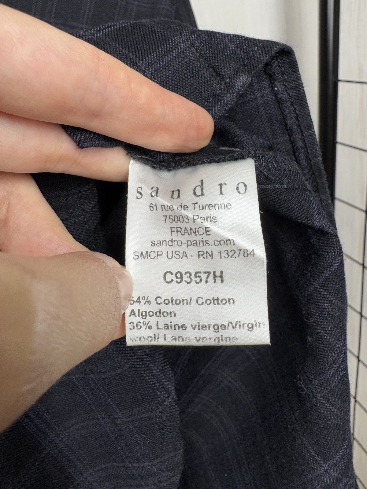 Sandro Sandro Paris Checkered Wool Cotton Short Shirt Dress size 1 Size S / US 4 / IT 40 - 10 Thumbnail
