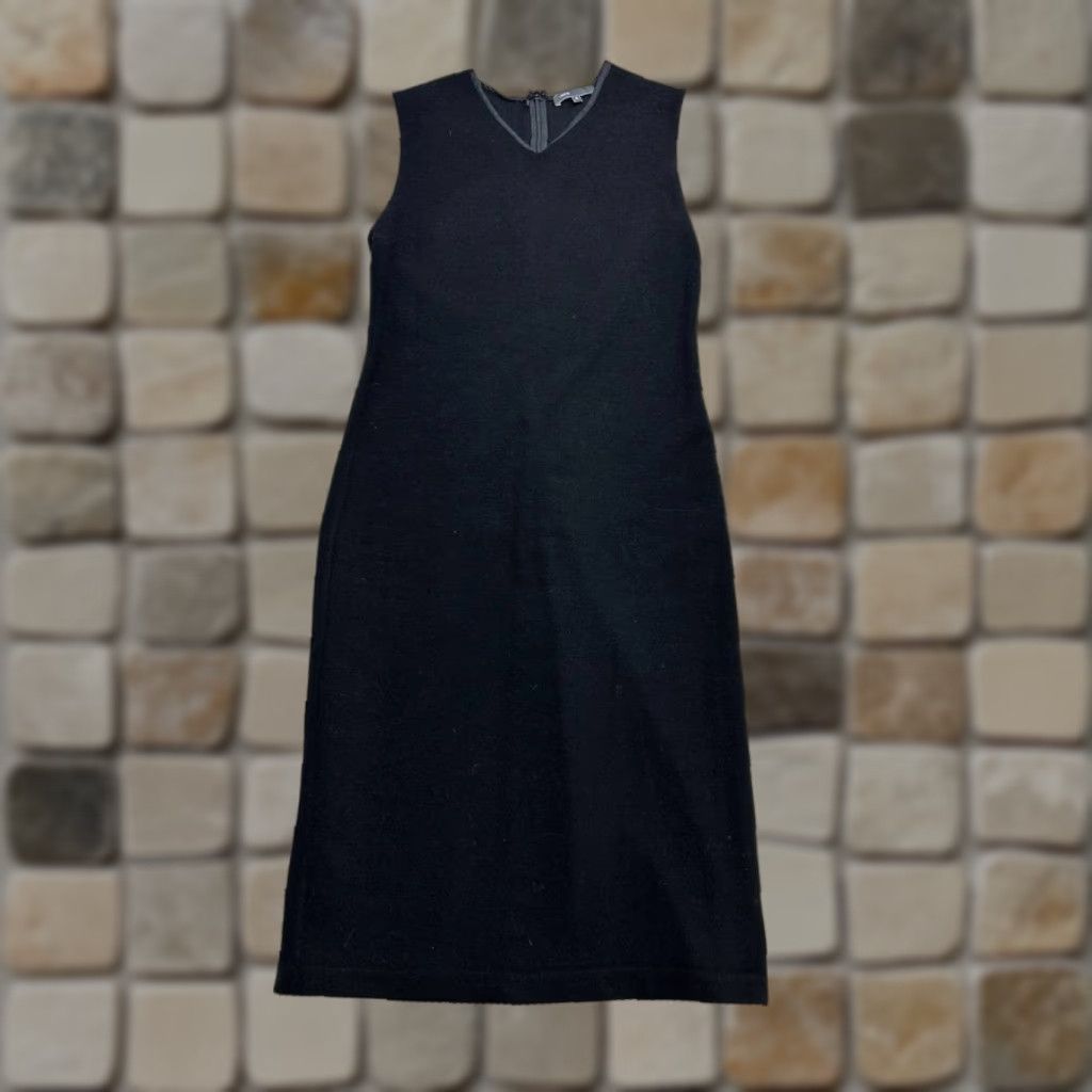 Vince Vince Womens Dress 6 Black Knit Bodycon V-Neck Sleeve-less Party/Cocktail Knee Length Vintage No Size M / US 6-8 / IT 42-44 - 1 Thumbnail