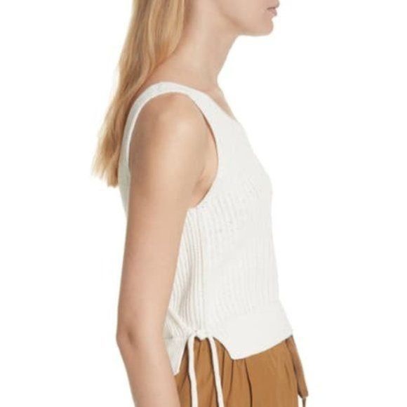 Vince Vince Ivory Crossover V-Back Scoop Neck Sweater Tank Size XS / US 0-2 / IT 36-38 - 2 Thumbnail